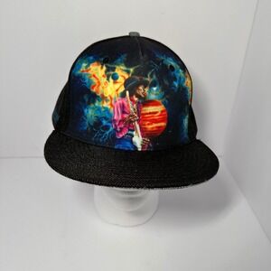Grassroots California Jimi Hendrix Rockin Artwork Fitted Hat 7 3/4 Limited Ed